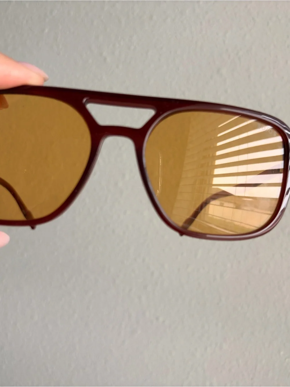 SOJOS Women's Burgundy Frame Sunglasses with Amber Lenses